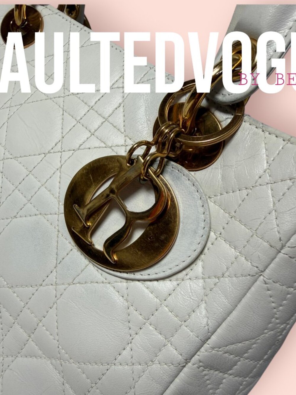 Christian Dior Lady Dior Large Cannage White Leather Tote Gold Hardware Bag - Picture 8 of 16